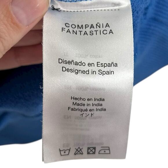 Compania Fantastica Blue Fleece Sweatshirt with Flower Graphic Womens Small - Picture 4 of 7